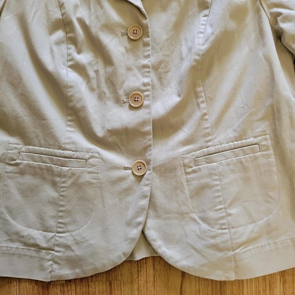 Talbots Blazer Womens 8 Beige Button Up Longsleeve Professional Jacket Pockets - Picture 5 of 9